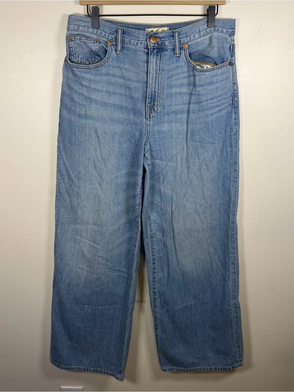 Madewell Superwide-Leg Jeans Medium Wash Women Size 29 Lightweight Cotton Baggy